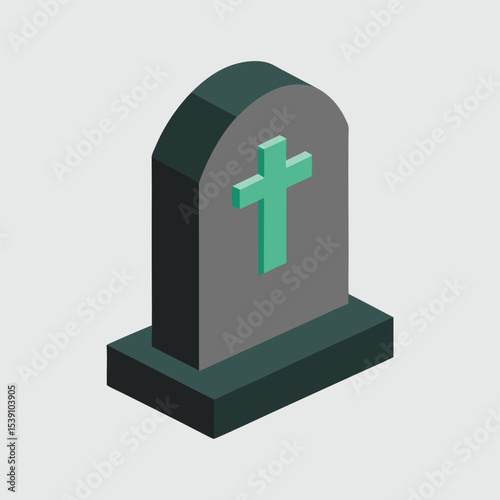 grave stone cross Tombstone vector art 