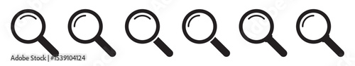 Magnifying glass icon, magnifier icon. Search icons set.