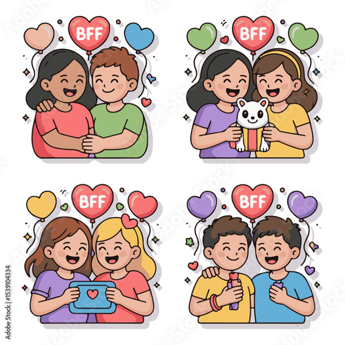 Celebrating Best Friends Forever Diverse BFF Illustrations