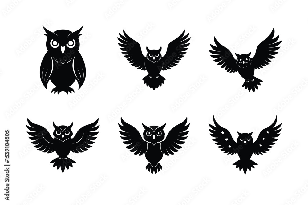 Obraz premium Owl silhouette bundle design