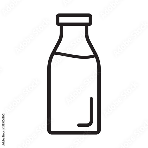 Bottle line icon. Milk bottle icon. Milk jar icon.