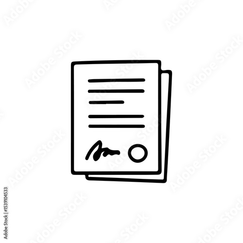 This vector illustration of a legal document icon is perfect for business, contracts, and paperwork themes. Ideal for websites, presentations, and educational materials.