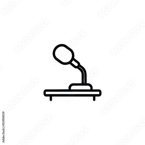 Public Hearing Microphone Line Icon