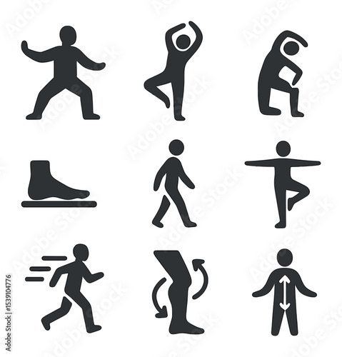 Emotional Balance Icons. Flat icon set of emotional balance and regulation: mood wheel, calm mind, crying face