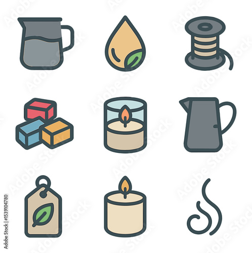 Biofeedback Icon Set. Flat icon set of biofeedback and inner awareness: heart monitor, skin sensor, brainwave