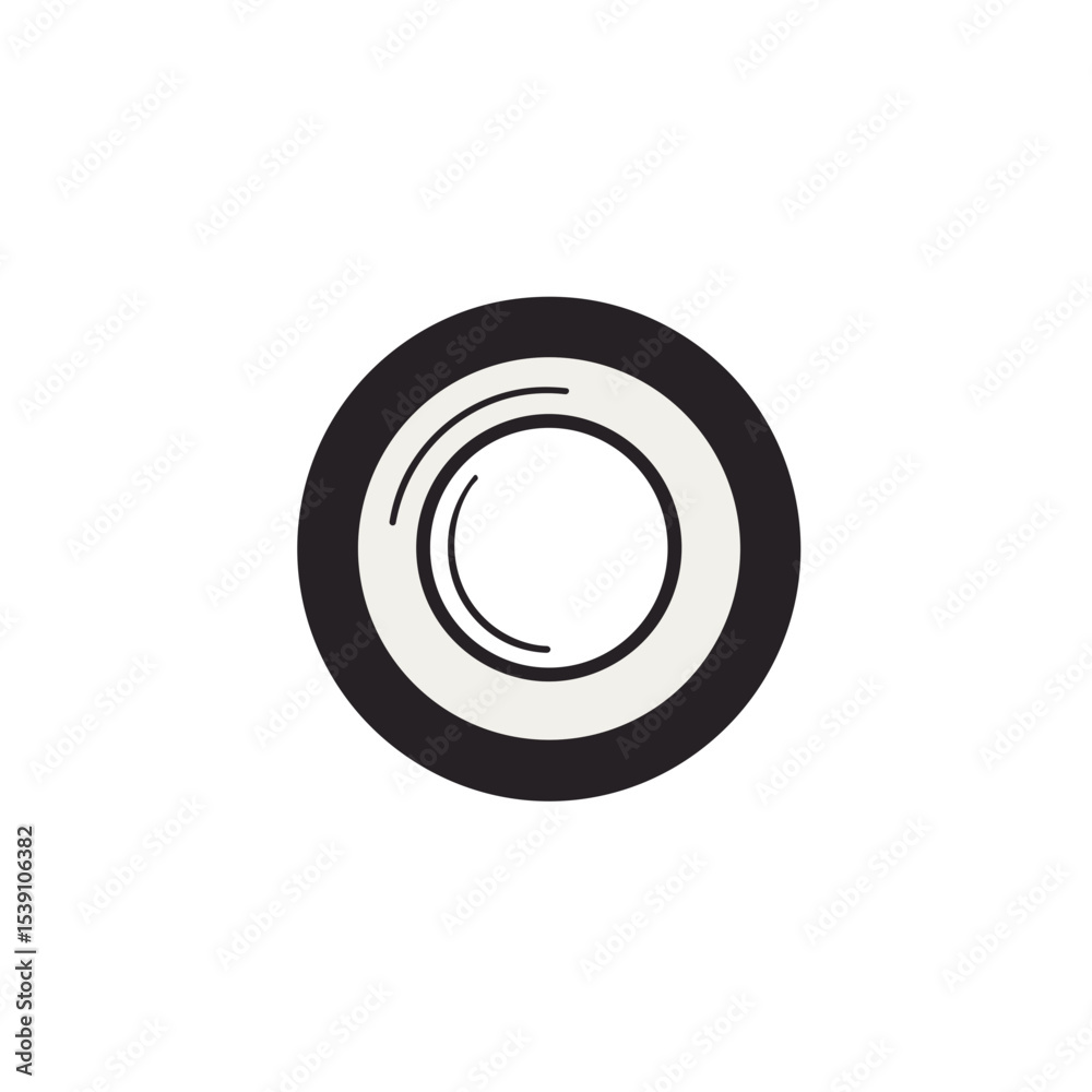 Black silhouette of electrical tape roll with central hole used in wiring, insulation, and repair applications Black silhouette of electrical tape roll with central hole used in wiring, insulation, and repair applications