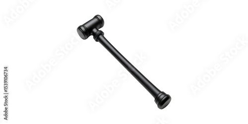 Black judge's gavel isolated on transparent background