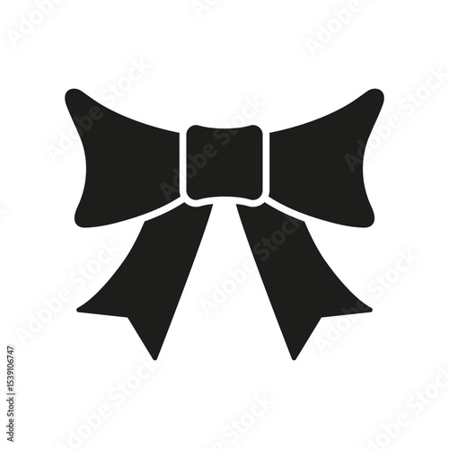 Bow Tie Solid Icon. Fashion Accessory, Formal Wear, And Decorative Ribbon Silhouette Symbol. Elegant Style And Celebration Design. Isolated Vector Illustration