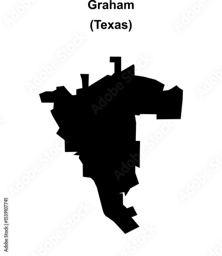 Graham (Texas) blank outline map