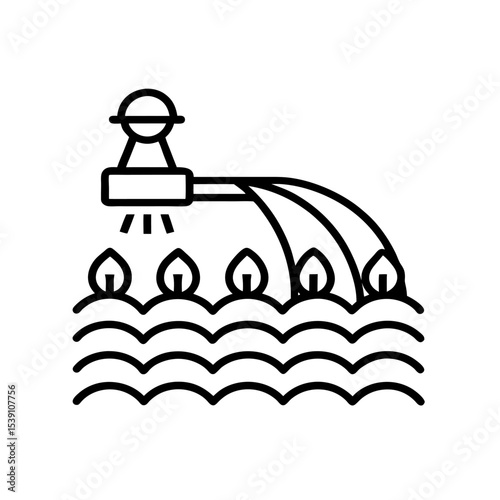  irrigation system spraying crops icon