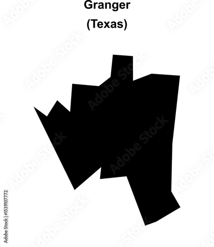 Granger (Texas) blank outline map