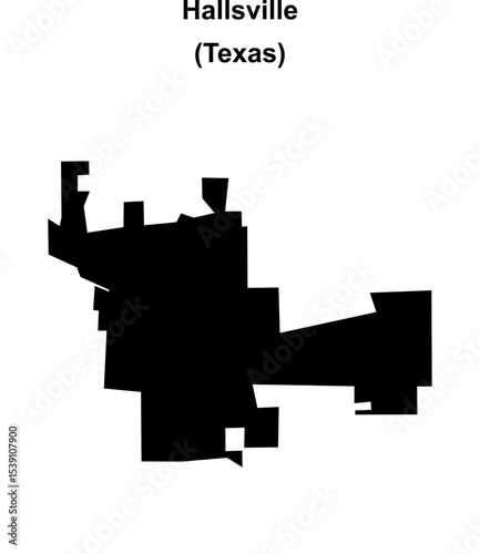 Hallsville (Texas) blank outline map