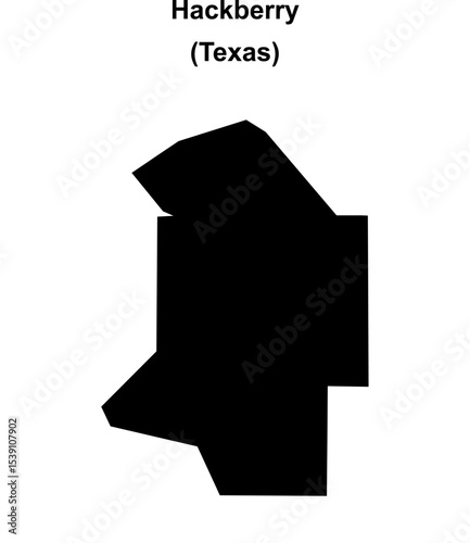 Hackberry (Texas) blank outline map