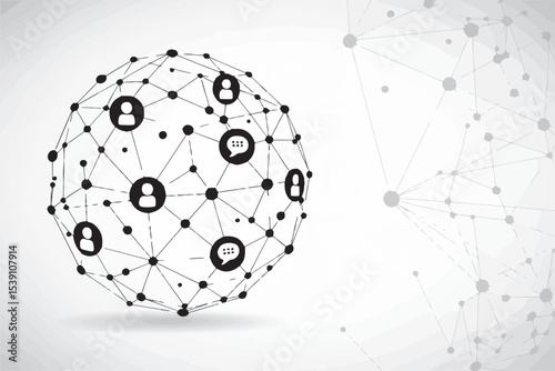 Social Network Sphere Technology Vector