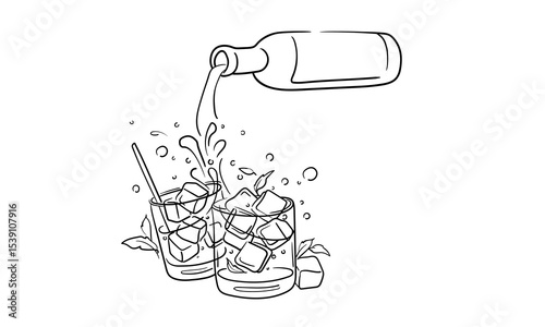 Continuous line champagne cheers one line art, continuous drawing contour. Hands toasting with wine glasses with drinks. Cheers toast festive decoration for holidays. Vector illustration	