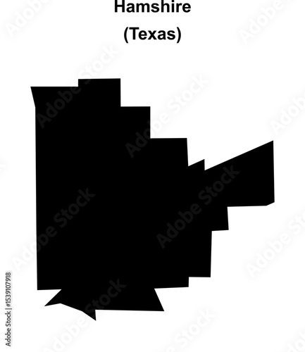 Hamshire (Texas) blank outline map