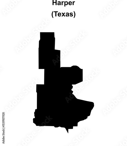 Harper (Texas) blank outline map