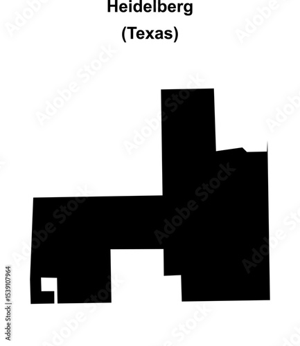 Heidelberg (Texas) blank outline map