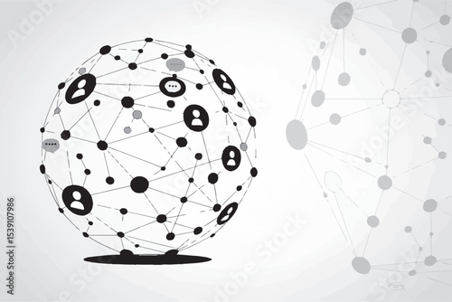 Global Network Communication Connections Vector