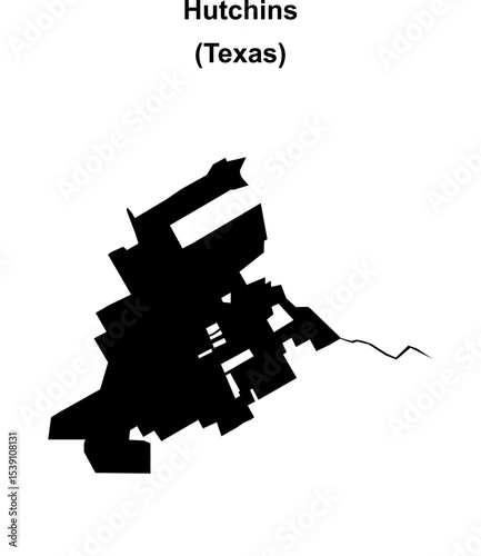 Hutchins (Texas) blank outline map