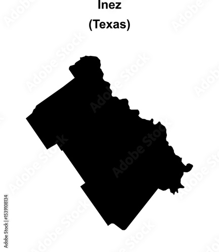 Inez (Texas) blank outline map