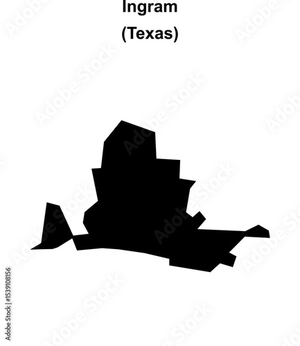 Ingram (Texas) blank outline map