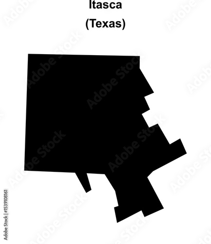 Itasca (Texas) blank outline map