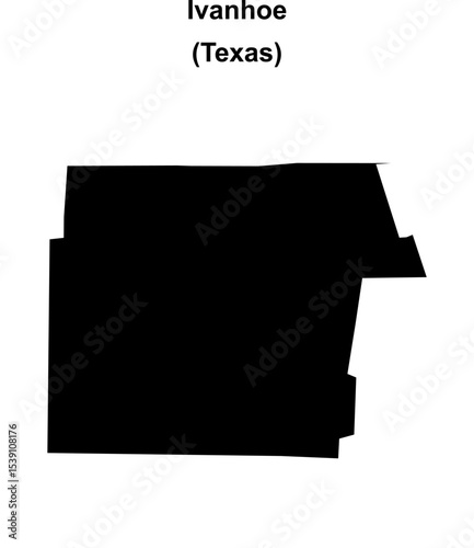 Ivanhoe (Texas) blank outline map