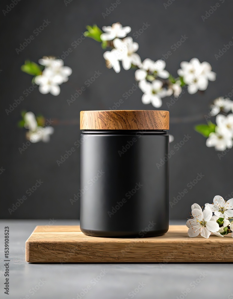 Fototapeta premium jar with wood-textured cap