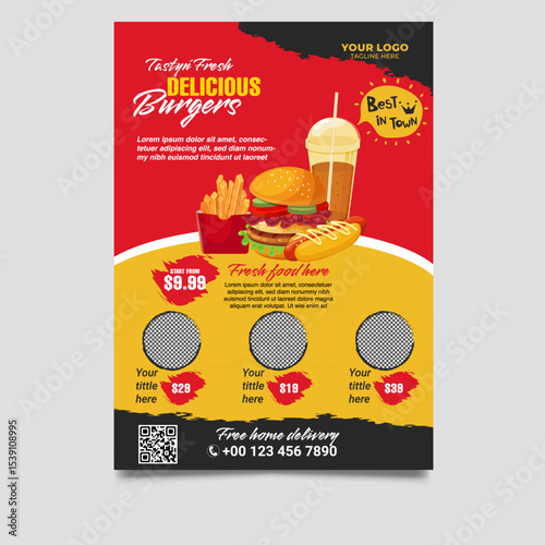 Burger restaurant flyer template