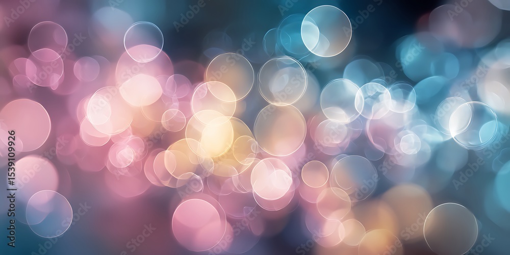 Obraz premium Abstract background with blurred lights in pink blue and gold creating a dreamy atmosphere