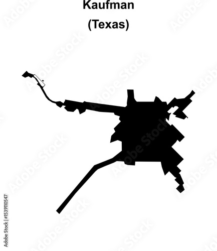 Kaufman (Texas) blank outline map