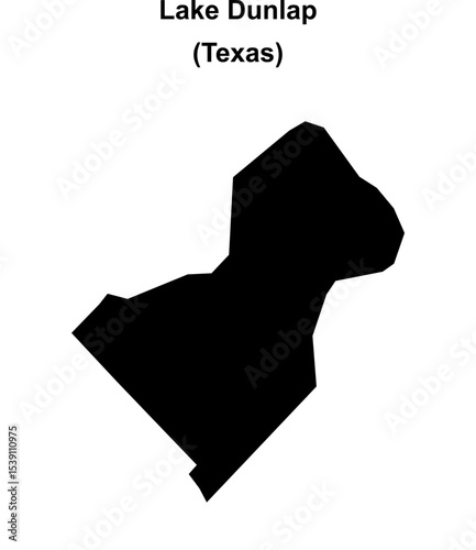 Lake Dunlap (Texas) blank outline map