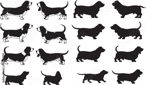 Basset Hound Silhouettes