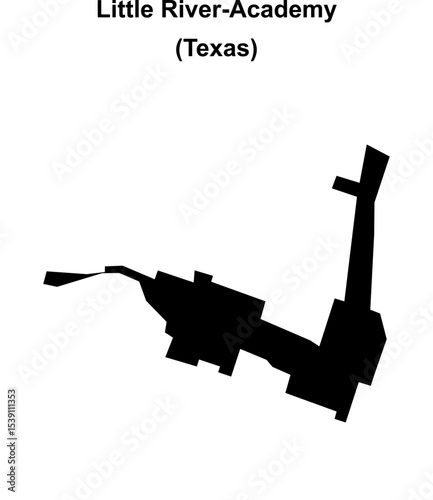Little River-Academy (Texas) blank outline map