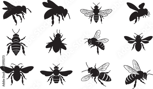Bee Silhouettes