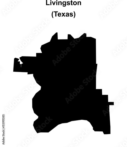 Livingston (Texas) blank outline map