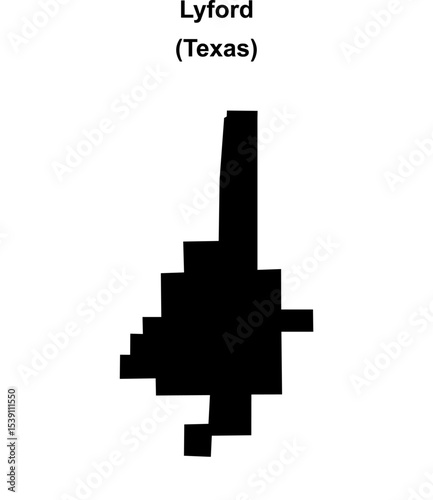 Lyford (Texas) blank outline map