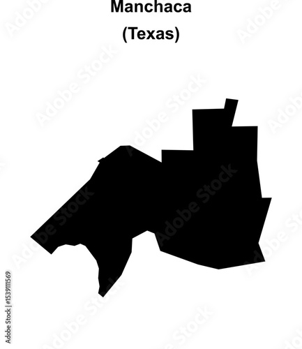 Manchaca (Texas) blank outline map