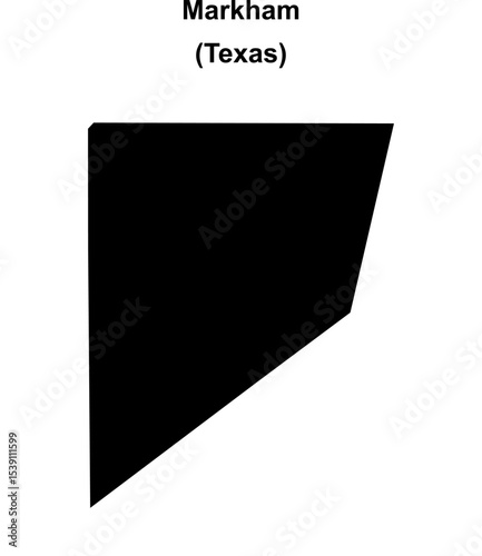 Markham (Texas) blank outline map