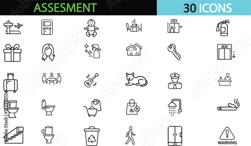 Action plan set of web icons in line style. Strategy action planning icons for web and mobile app. Containing strategy, analysis, planning, strategy, analysis vector illustration
