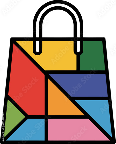Colorful shopping bag vector illustration for retail store online shop and e commerce business design icon editable stock vector illustration