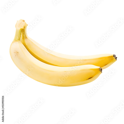 Two ripe bananas isolated on a white background png ai generated photo