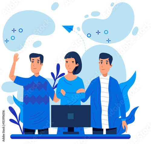 teamwork office people collaboration vector illustration.eps
