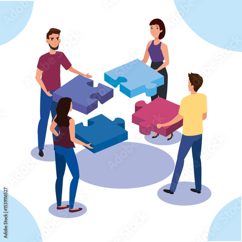 teamwork office people collaboration vector illustration.eps