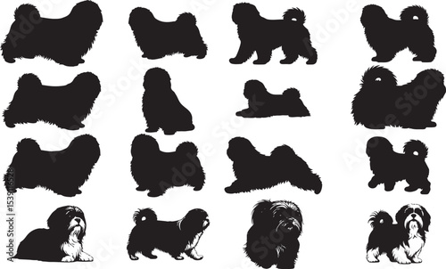 Lhasa Apso Silhouettes