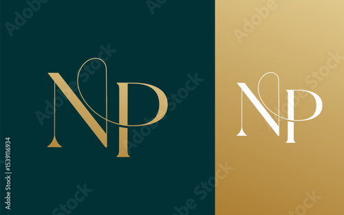Initial letter NP PN logo design vector illustration for couple, wedding, and business