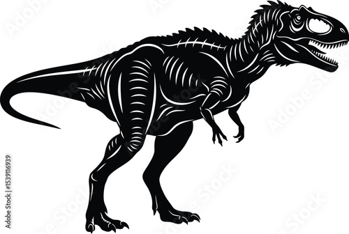 Carnotaurus Silhouette Vector - Dinosaur Predator Icon