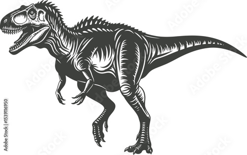 Carnotaurus Silhouette Vector - Dinosaur Predator Icon