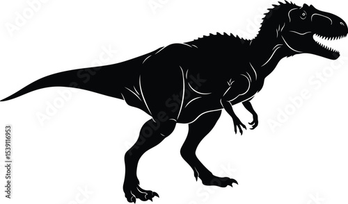 Carnotaurus Silhouette Vector - Dinosaur Predator Icon